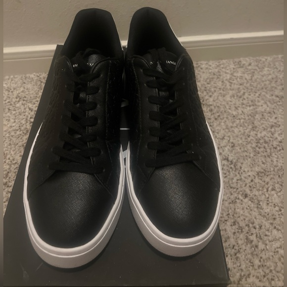 Armani Exchange Black and White Sneakers - Picture 1 of 6